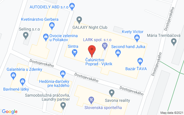 Google map: OC Výkrik, poprad